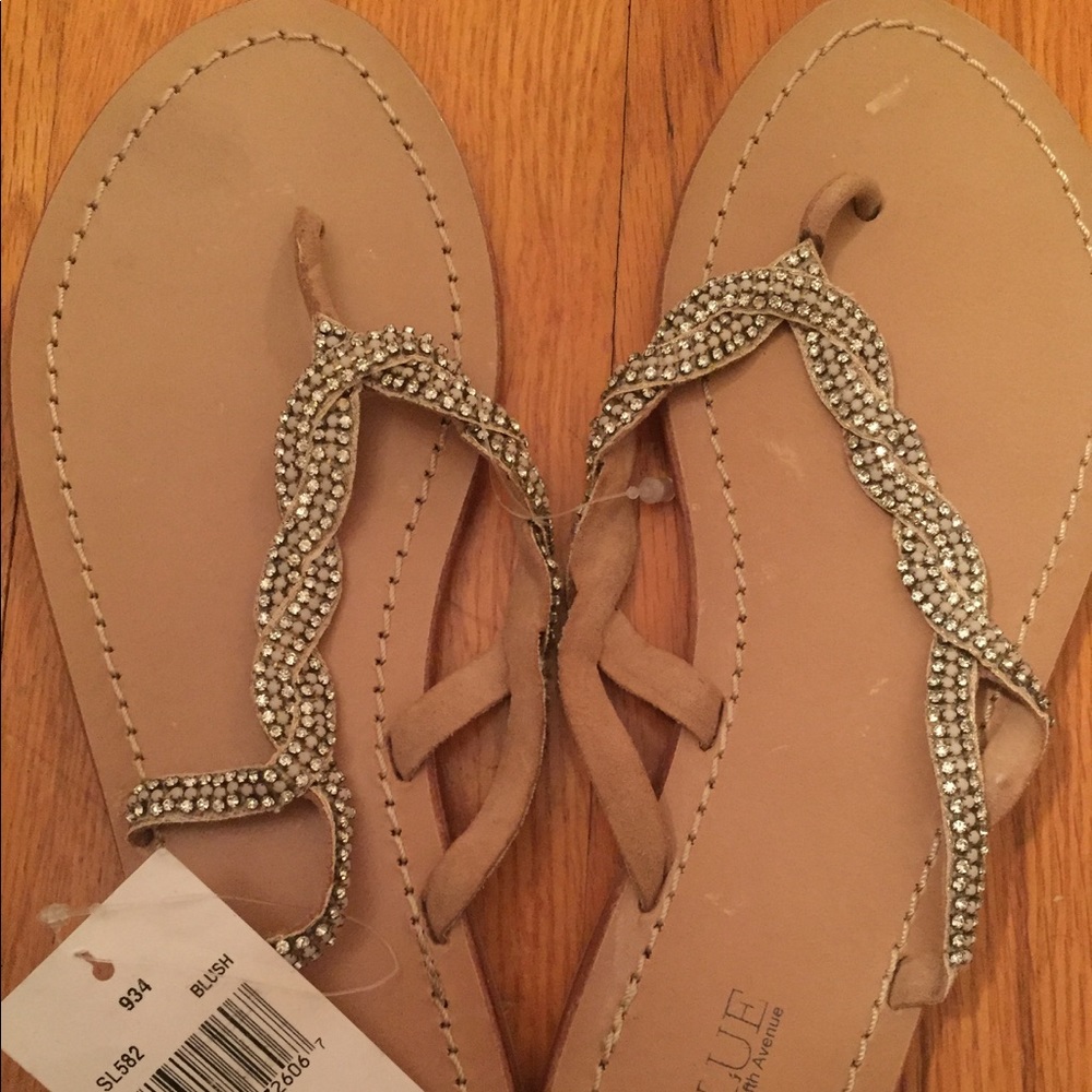 SAKS brand BLUE flip flops